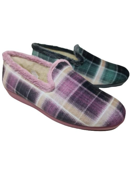 Zapatilla Cerrada Cuadros Muyter Mod 8007