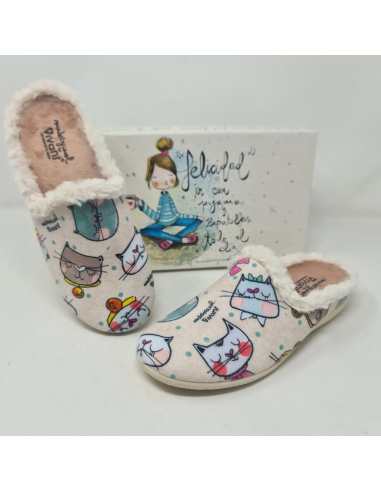 Zapatilla Vivant Destalonada Gatitos 