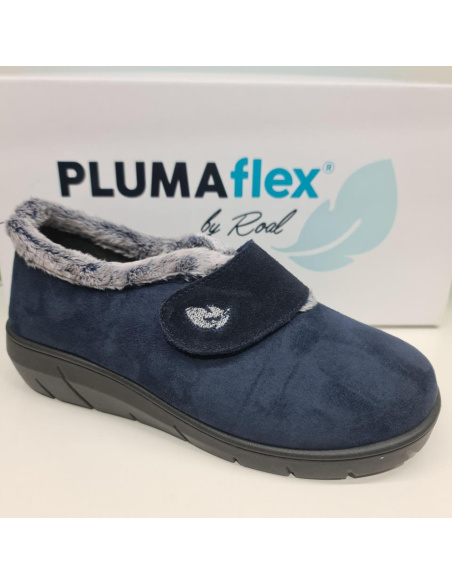 Zapatilla De Casa Velcro Mod  14117 Plumaflex