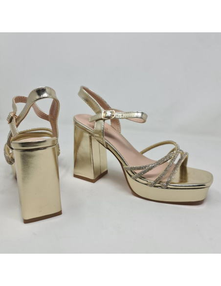 Sandalia Tubular Strass  Plataforma Mía Y2029