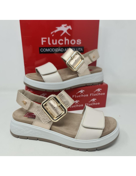 Sandalia Fluchos Tibet Aluminio Raw Platino F2166