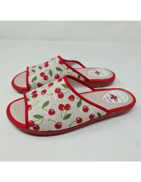 Zapatilla Plana Cerezas Alcalde Mod 6502