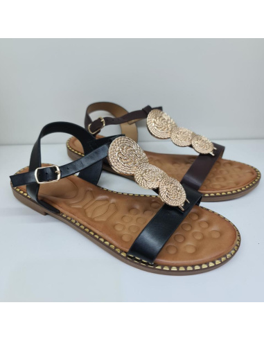 Sandalia Chapas Doradas 964-1