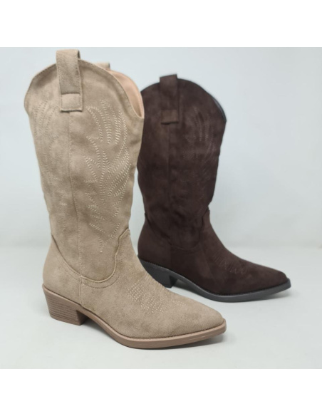 Bota Cowboy Tacón Medio Girasole Mod  Gl182-1
