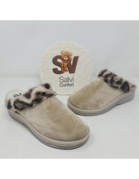 Zapatilla Destalonada Vivo Leopardo Salvi 52L-056