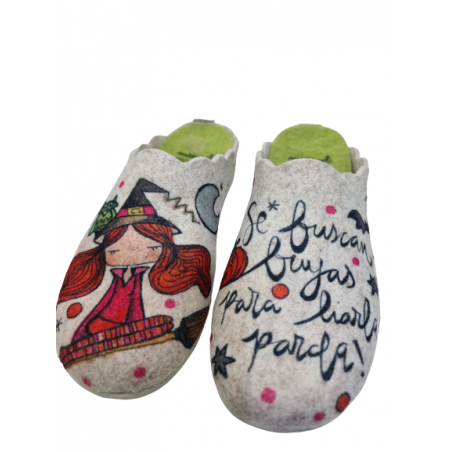 Zapatilla De Casa fieltro Vivant Bruja 