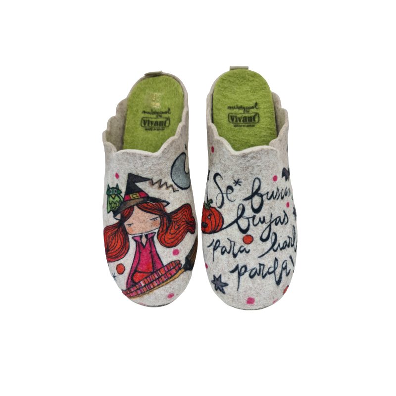 Zapatilla De Casa fieltro Vivant Bruja 