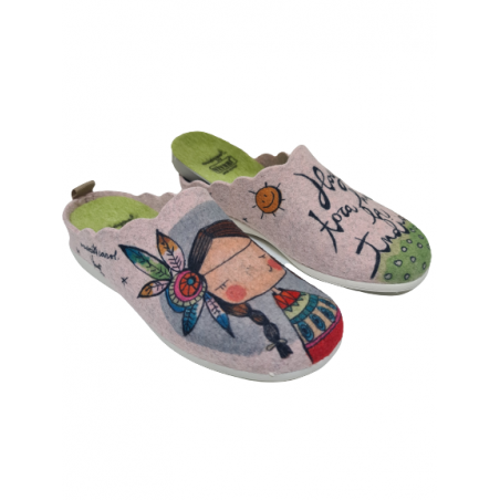 Zapatilla De Casa Fieltro Vivant India