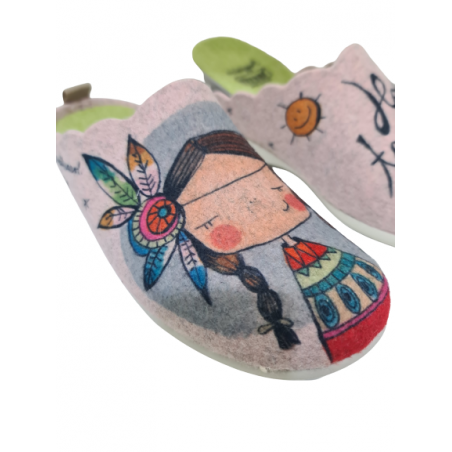 Zapatilla De Casa Fieltro Vivant India