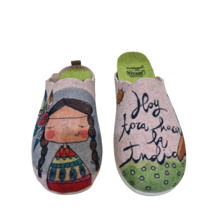 Zapatilla De Casa Fieltro Vivant India