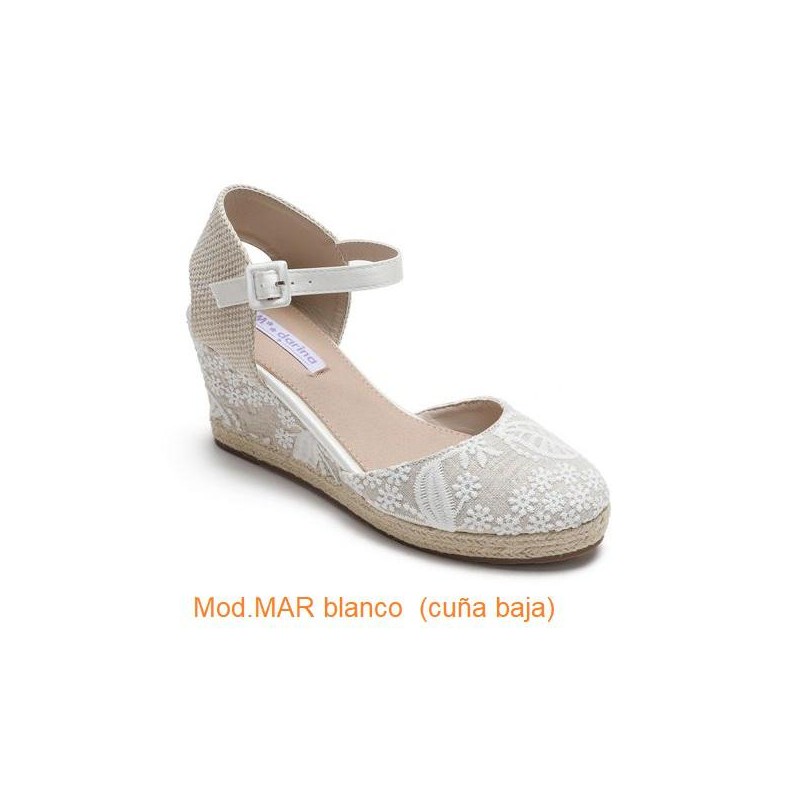 Cuña Rafia Forrada Mandarina Mod Mar 