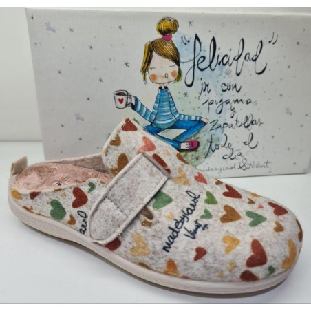 Zapatillas Fieltro Corazones Vivant