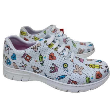 Zueco Dian Altea Estampado Blanco Picado
