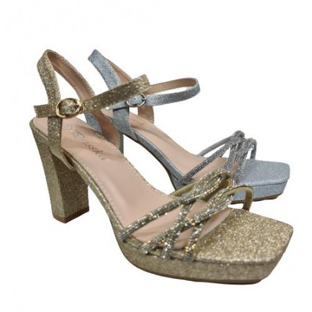 Sandalia De Tacon Brillos Mod  Wxl600
