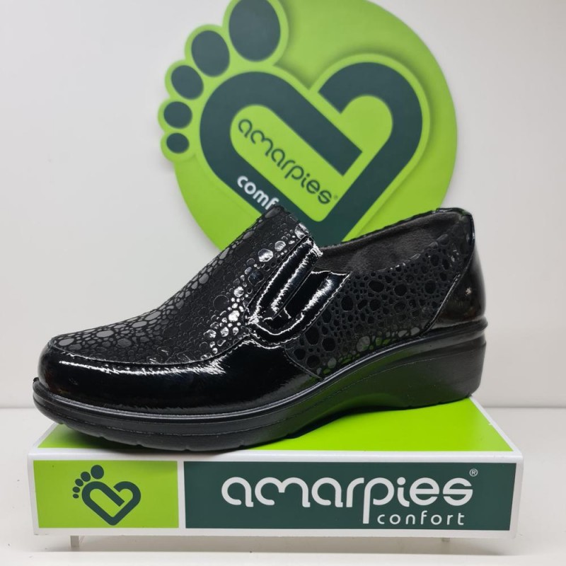 Zapato Cuña  Elásticos Amarpies Confort Mod 25361