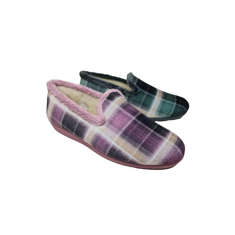 Zapatilla Cerrada Cuadros Muyter Mod 8007