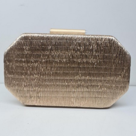 Clutch  Lis Metalizado Champan Marca Irene 0240