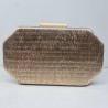 Clutch  Lis Metalizado Champan Marca Irene 0240