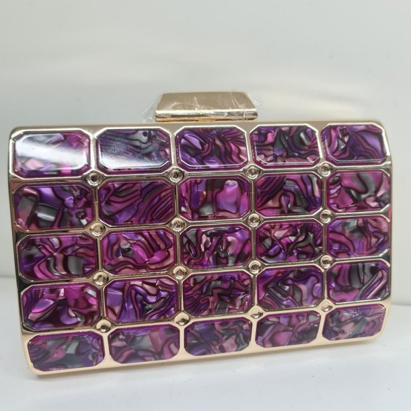 Clutch Nacarada Morada Mod  Rmrm 1214 Kelvin