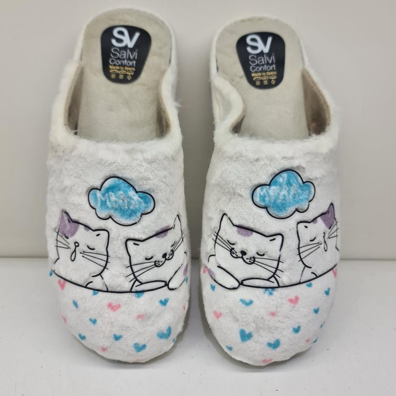 Zapatilla Salvi Confort Gatos Mod 33F -012