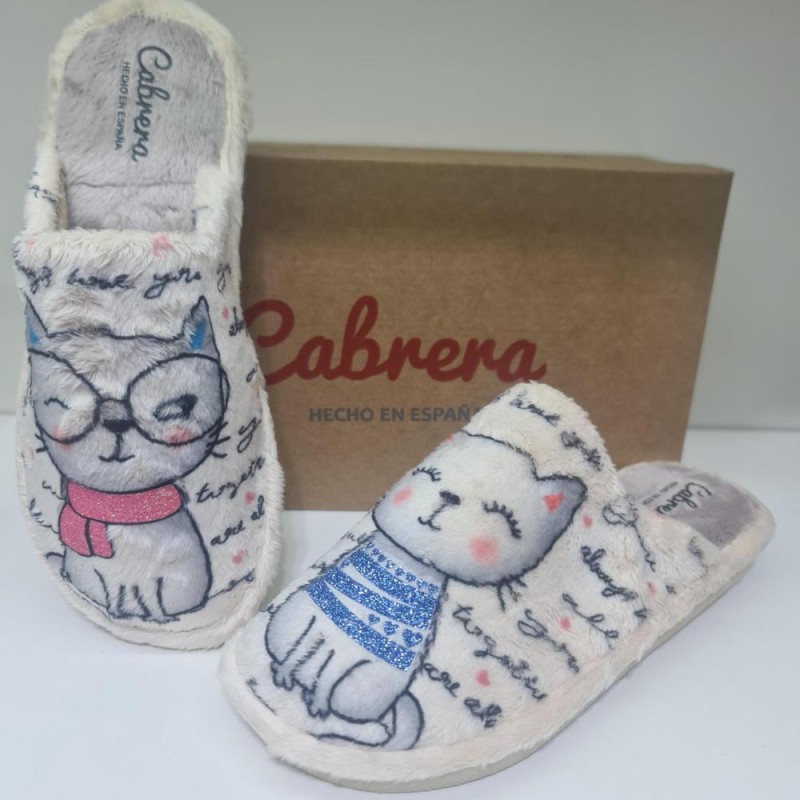 Zapatillas De Casa Gatos Mod  2453 Cabrera