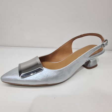 Stiletto Destalonado T.Bajo Daniela Veg 2628 Plata
