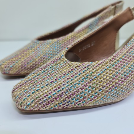 Zapato Destalonado Rafia Multi Mod. S-5028 Buonar 