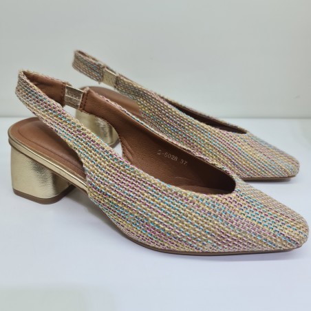Zapato Destalonado Rafia Multi Mod. S-5028 Buonar 