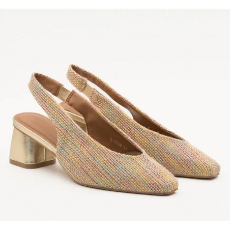 Zapato Destalonado Rafia Multi Mod. S-5028 Buonar 