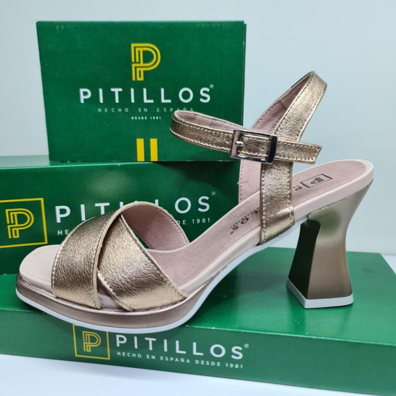 Sandalia Zapatos Dorados Pitillos Sandalia Cruzada 10540 Pitillos