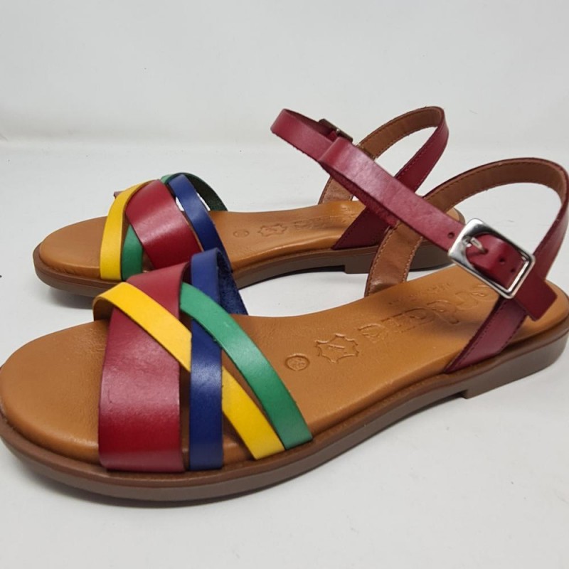 Sandalia Plana Jordana  MOD 4434 MULTICOLOR Sandalia Plana Jordana  MOD 4434 MULTICOLOR
