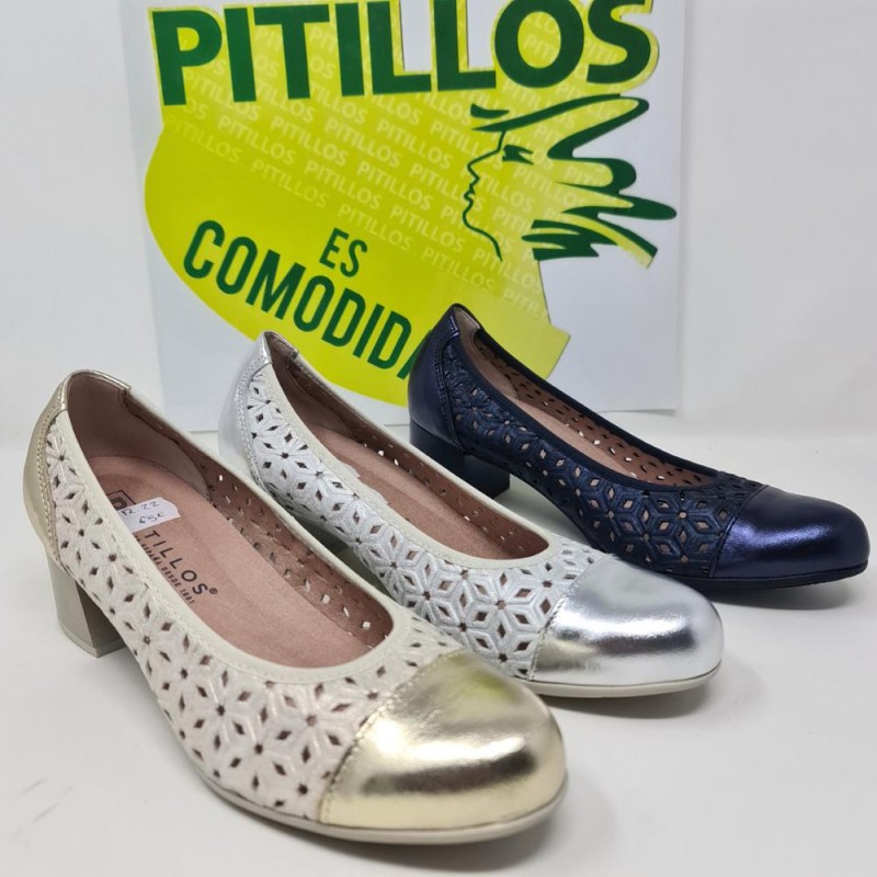 Zapato Pitillos Calado Tacón Medio Mod 6040