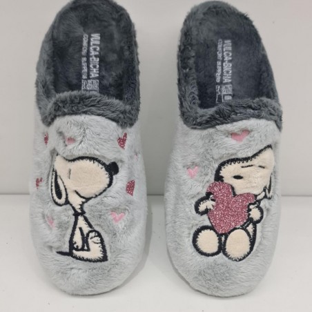 Zapatilla Perrito Corazón Gris Vulca Bicha