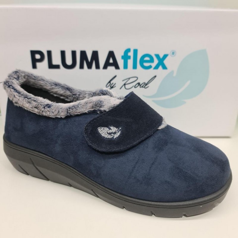 Zapatilla De Casa Velcro Mod  14117 Plumaflex