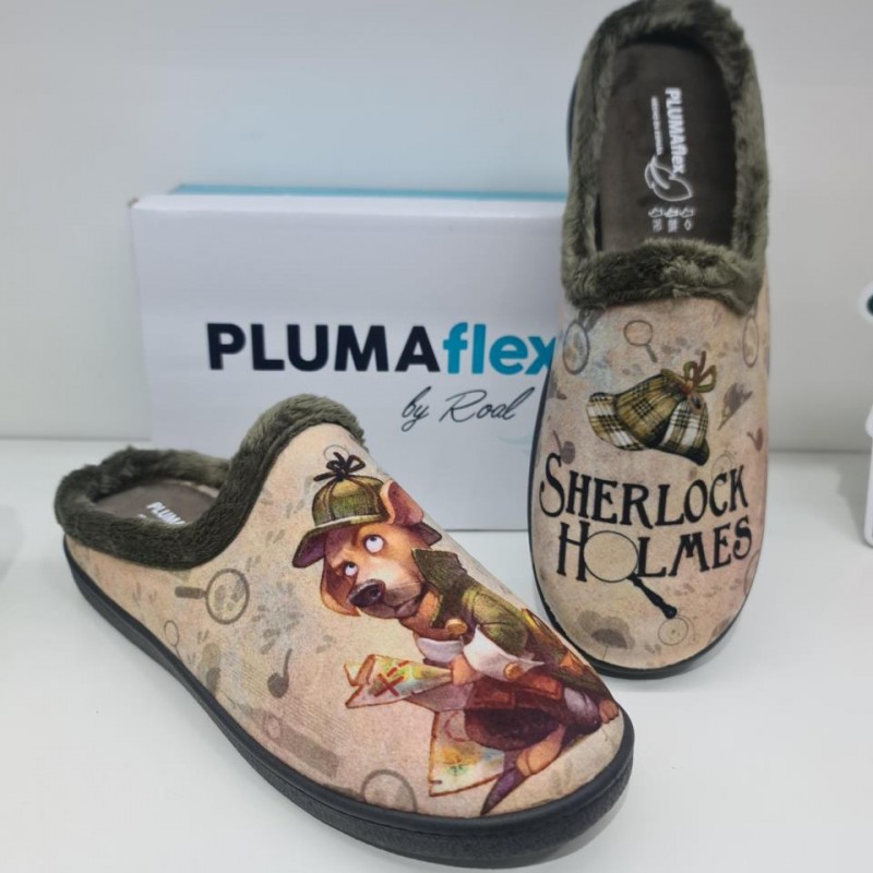 Zapatilla De Casa Perro Inspector Mod  12229  Plum