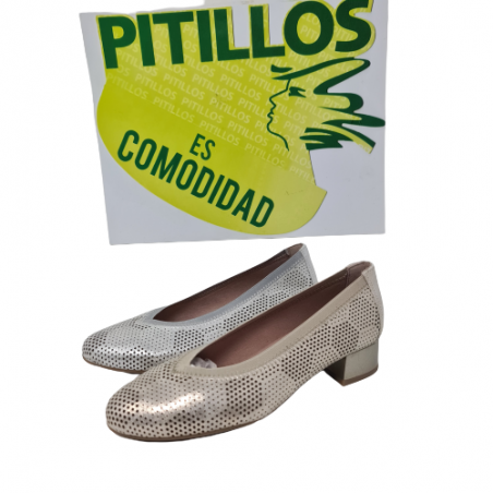 Salón Pitillos Picado Tacón Bajo Mod 6073