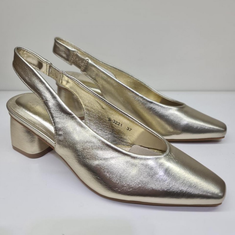 Stiletto Dorado tacón medio Buerarotti mod S-3221
