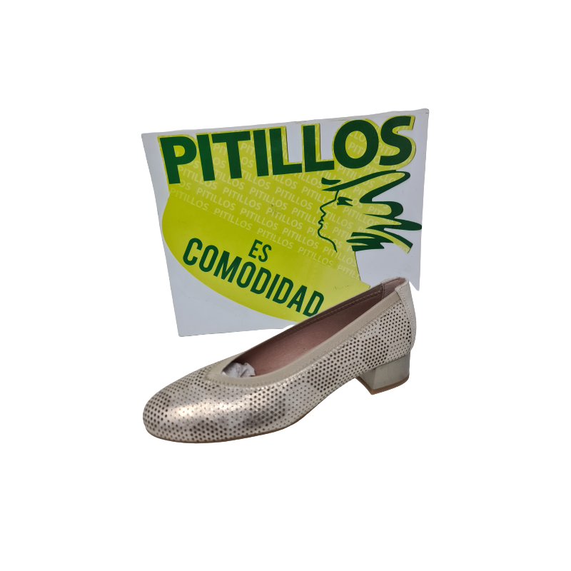 Salón Pitillos Picado Tacón Bajo Mod 6073