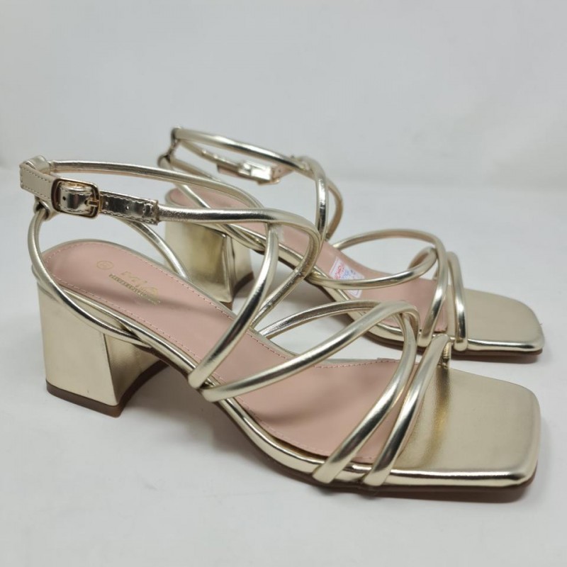 Sandalia Tubular Dorada Marca Mia Mod F1628