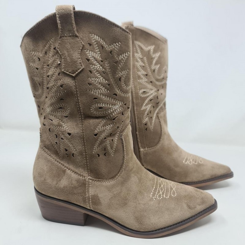 Botín Cowboy Picado Alta Moda K5088