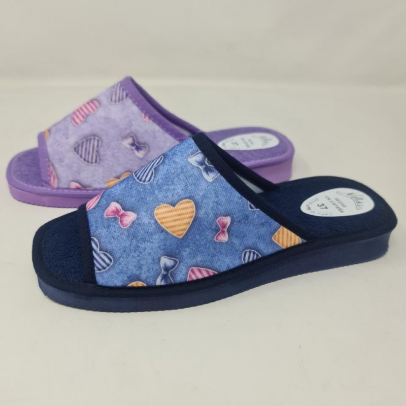 Zapatilla Corazones Puntera Abierta Mellakis 