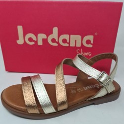Sandalia Plana Tiras Metalizada Jordana 4752
