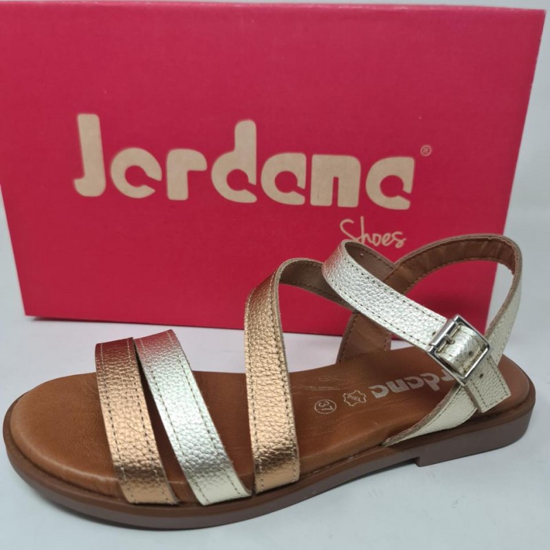 Sandalia Plana Tiras Metalizada Jordana 4752