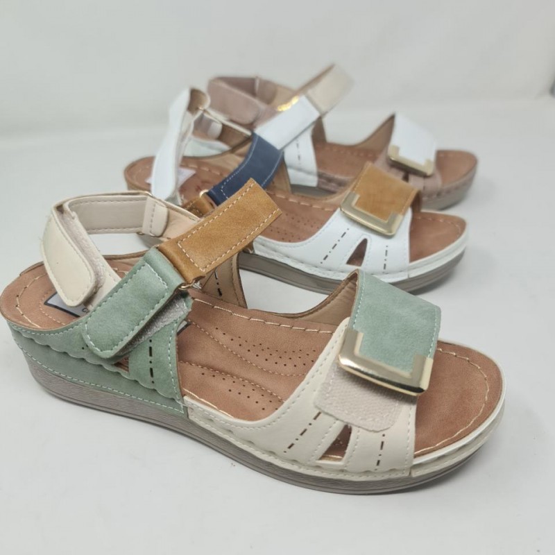 Sandalia Confort Tres Velcros  H A  H6058