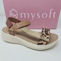 Sandalia Tipo California Leopardo Mysoft 26M364