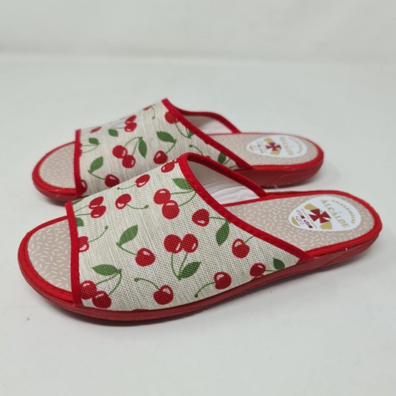 Zapatilla Plana Cerezas Alcalde Mod 6502