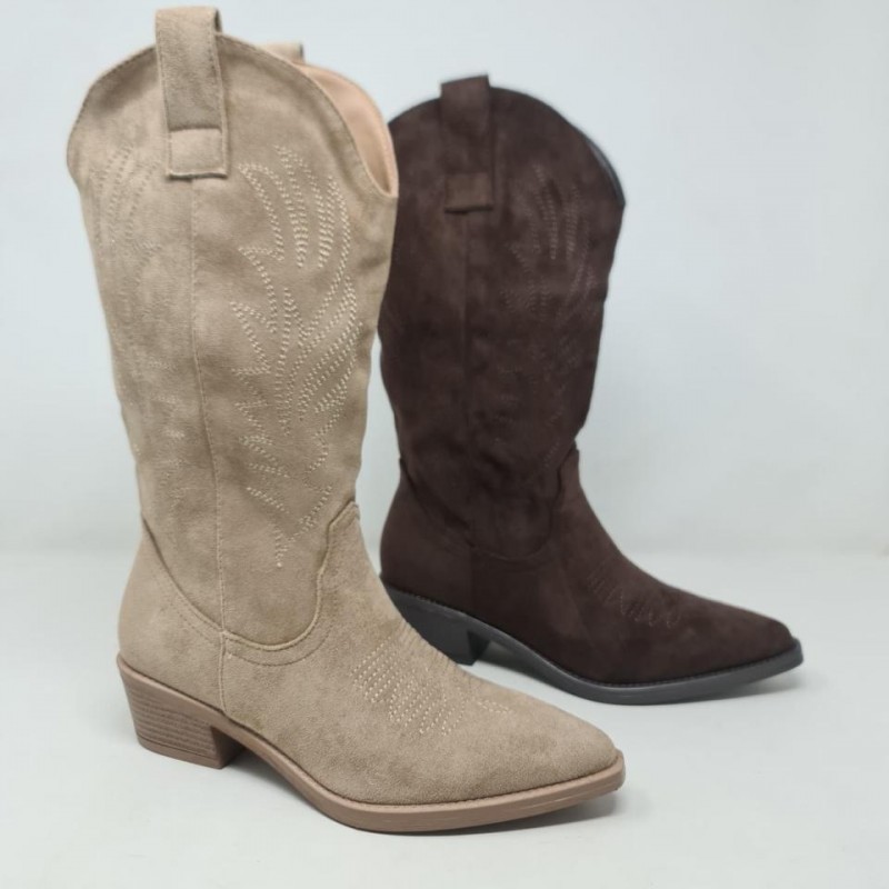 Bota Cowboy Tacón Medio Girasole Mod  Gl182-1