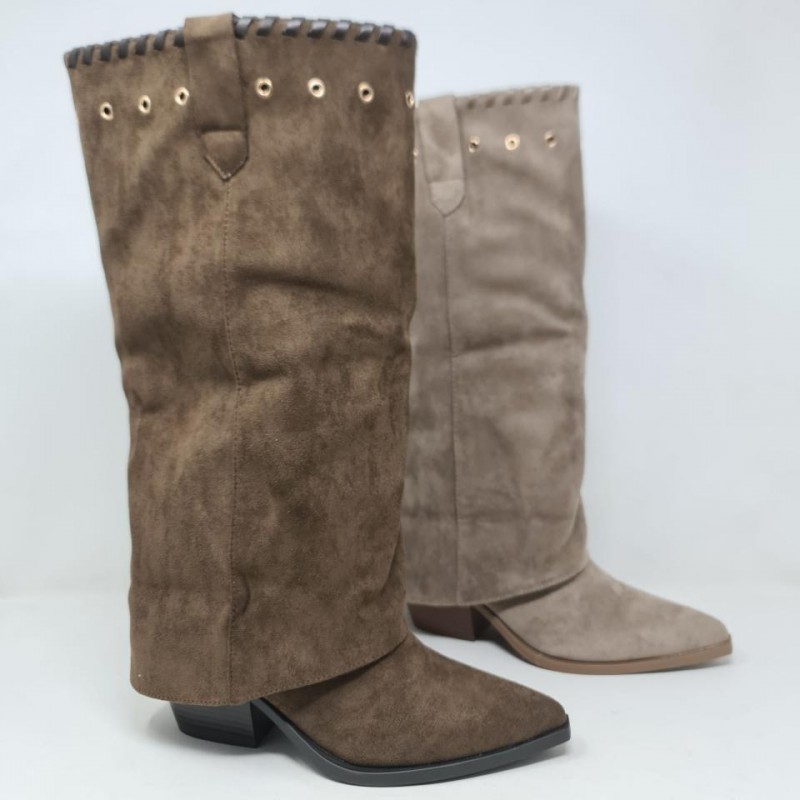 Bota Alta Vuelta Tachas Mod  V-39 Alta Moda