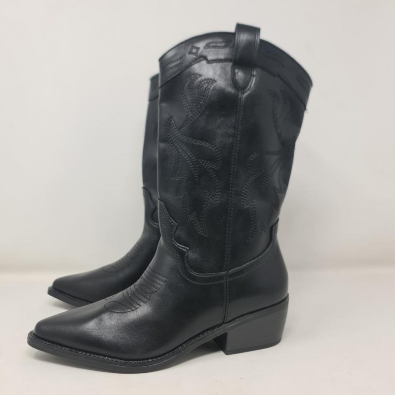 Bota Cowboy Polipiel Alta Moda Mod K5093-1