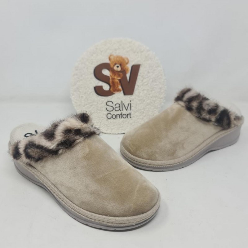 Zapatilla Destalonada Vivo Leopardo Salvi 52L-056
